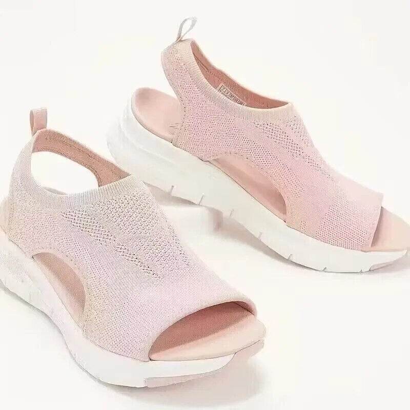 Shop All I Want Pink / 36 SHOP ALL I WANT Open Toe Wedge Sandals