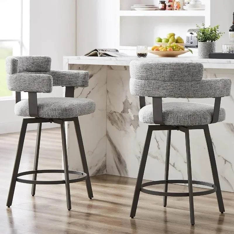 Counter Height Bar Stools with Full Back - Swivel Chairs Set of 2 in GEnhance your bar or kitchen area with these stylish Counter Height Bar Stools. Featuring a full back for added comfort and support, these swivel stools are perfect fShop All I WantShop All I WantFull Back - Swivel Chairs Set