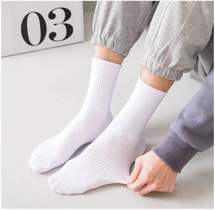 Shop All I Want SHOP ALL I WANT 🧦 5 Pairs Men’s Cotton Socks – Soft, Breathable, New Style for All Seasons, Plus Size 🌞❄️