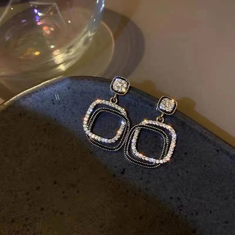 Silver Square Crystal Stud Earrings ✨💎 #HighEndFashion - Shop All I Want