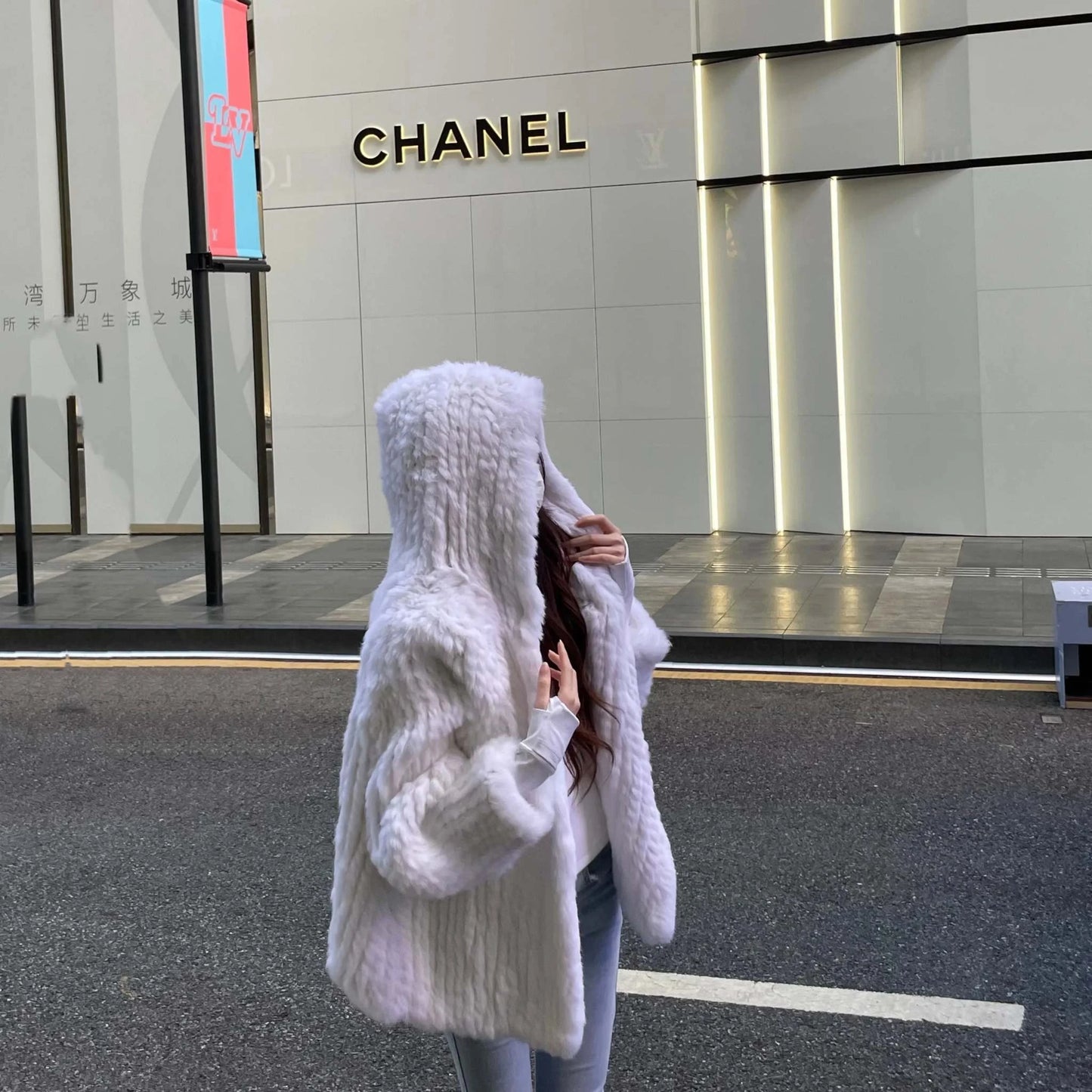 Shop All I Want SHOP ALL I WANT Real Rabbit Fur Coat -Miami stylish warmth 🌴