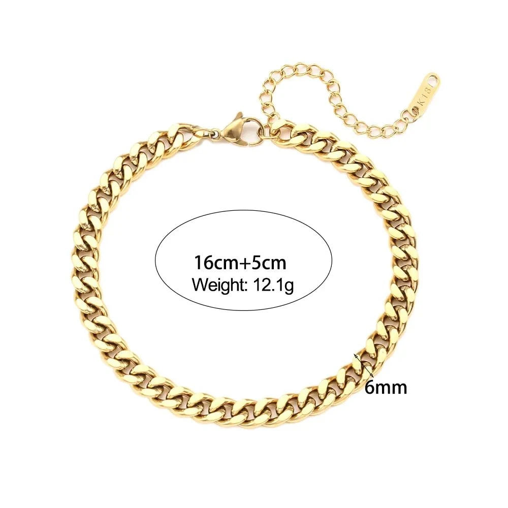 Shop All I Want 6mm Cuban Chain SHOP ALL I WANT Minimalist Gold Men Bracelet