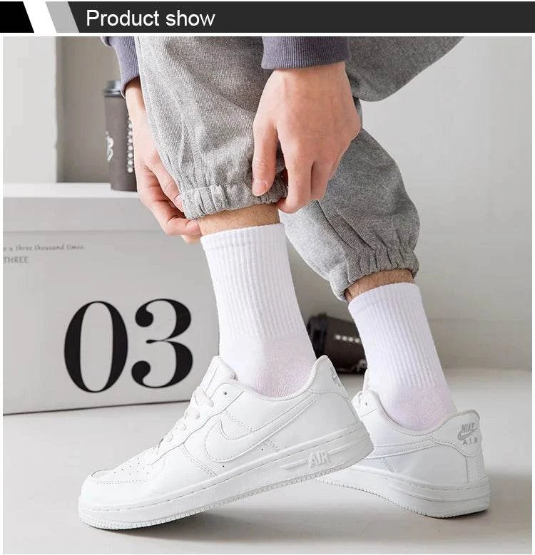 Shop All I Want SHOP ALL I WANT 🧦 5 Pairs Men’s Cotton Socks – Soft, Breathable, New Style for All Seasons, Plus Size 🌞❄️