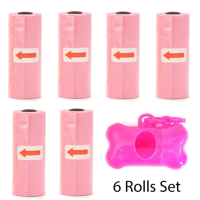 Shop All I Want Pink 6Rolls Set SHOP ALL I WANT Convenient Cleanup: Pet poop bags for a mess-free and eco-friendly pet waste solution! 🐾♻️