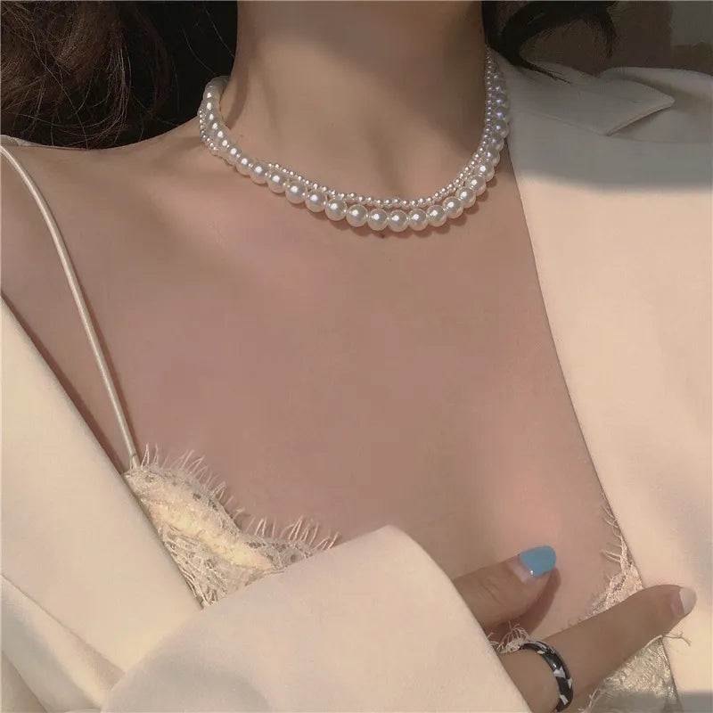 Shop All I Want XL338 SHOP ALL I WANT Kpop Pearl Choker Necklace 🌟📿