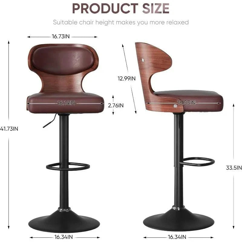 Bar Stools Set of 2, Adjustable Height 24.5-33.5IN, Bentwood Swivel wiAdd a touch of elegance and comfort to your home bar or kitchen with this stylish set of adjustable bar stools. Featuring a sleek bentwood design, each stool swivelsShop All I WantShop All I Want2, Adjustable Height 24