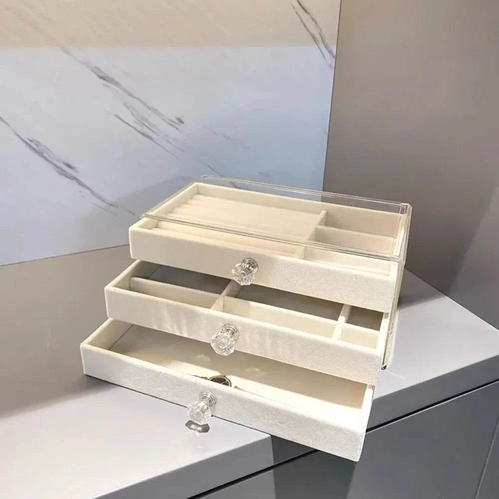 Shop All I Want Shop All I Want 💎 High-Capacity Flannel Jewelry Box – Organized Storage for Rings, Earrings, & Necklaces 💍