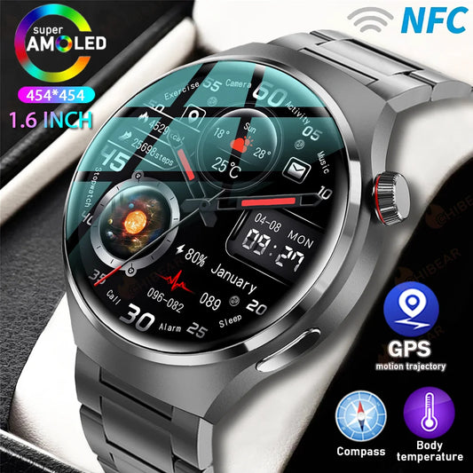 HUAWEI GT4 Pro Smart Watch – 360° AMOLED Screen, GPS, Bluetooth Call & IP68 Waterproof ⌚🌊