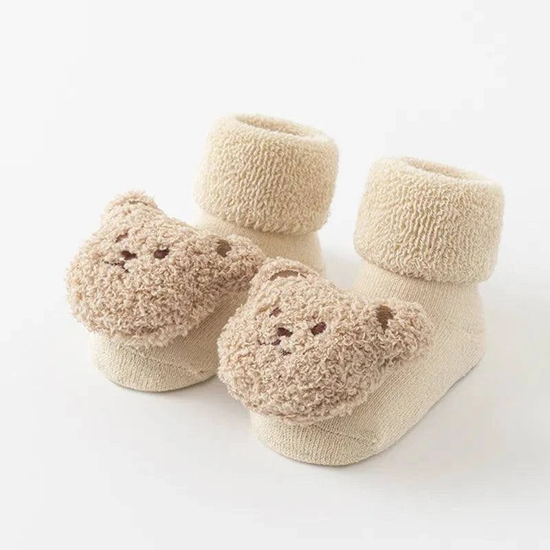 Shop All I Want Beige / S(0-1Y) SHOP ALL I WANT Cute Baby Bear Socks