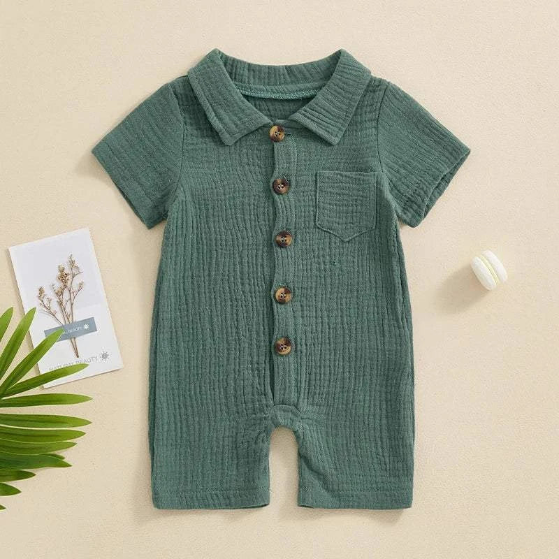 Shop All I Want Shop All I Want 👶 Baby Boy Summer Romper – Cool, Comfy, & Easy Dressing ☀️