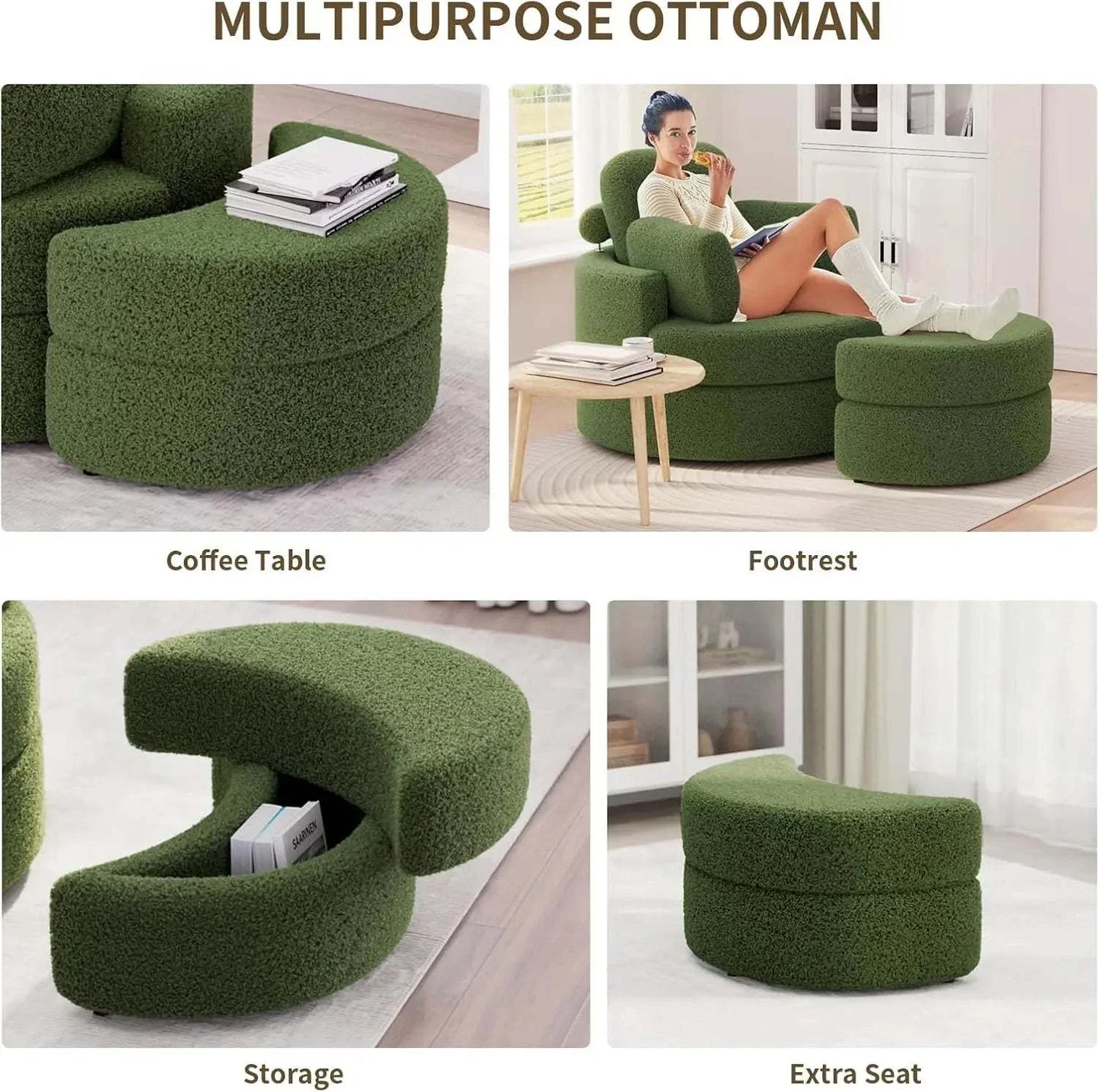 Cozy Round Reading Swivel Accent Chair – With Ottoman & Pillow 🛋️Elevate your living space with the Cozy Round Reading Swivel Accent Chair – With Ottoman &amp; Pillow 🛋️ Designed for both comfort and style, this chair features a Shop All I WantShop All I WantCorduroy Swivel Accent Chair –