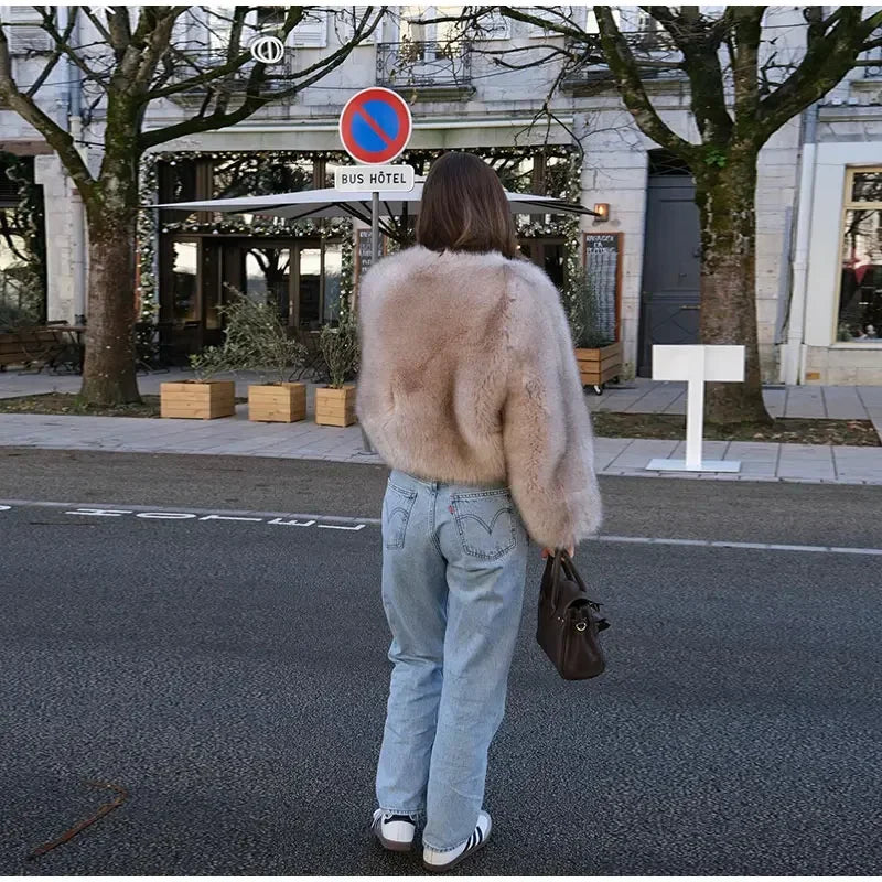 Elegant Fluffy Faux Fur Coat for Women – Luxury Winter Jacket & High Street Outerwear ❄️✨