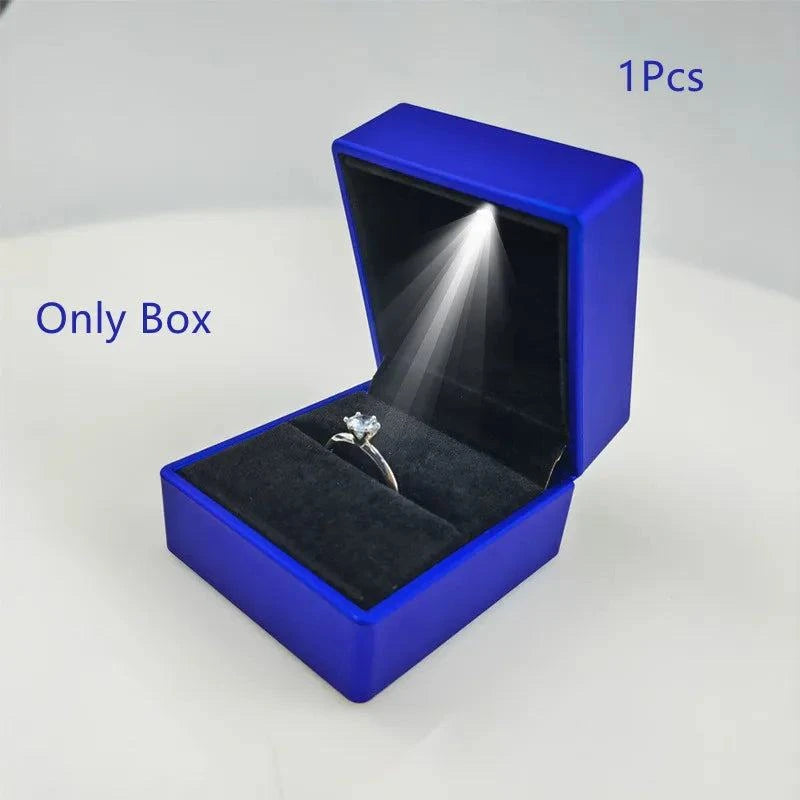 Shop All I Want Blue / 65x60x50mm / CHINA Shop All I Want 💍 2024 LED Ring Box – Elegant Jewelry Organizer for Wedding & Diamond Rings 🎇