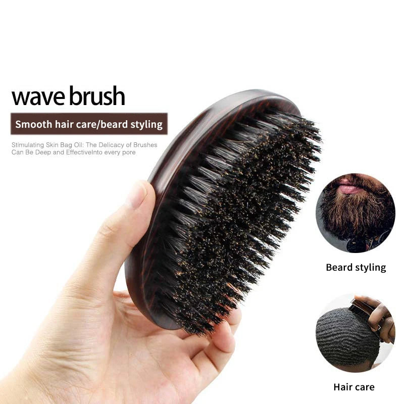 New MAN Hair Brush – Boar Bristle Beard & Shaving Comb for Face Massage and Hair Cleaning 🧔✨