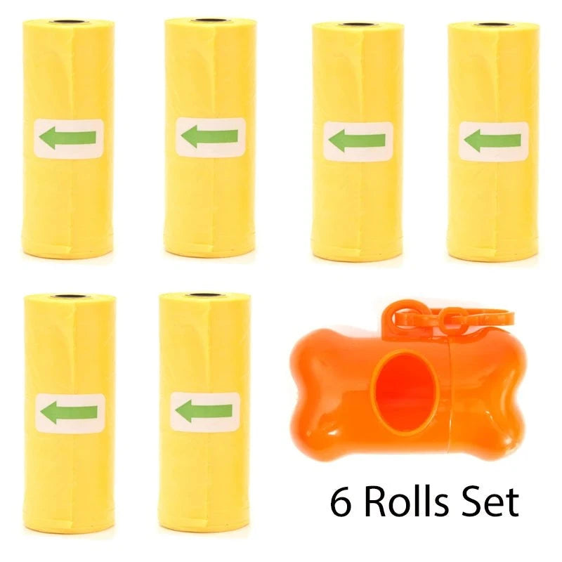 Shop All I Want Yellow 6Rolls Set SHOP ALL I WANT Convenient Cleanup: Pet poop bags for a mess-free and eco-friendly pet waste solution! 🐾♻️