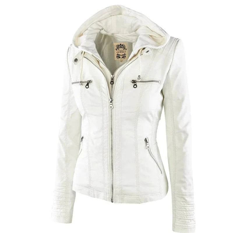 Shop All I Want White / 6XL SHOP ALL I WANT Winter Faux Leather Jacket