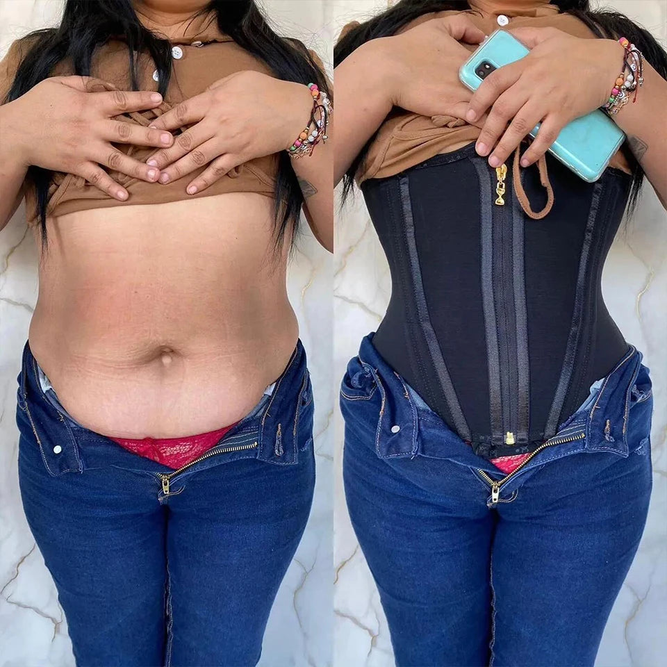 Plus Size Fajas Waist Trainer: Tummy Control Body Shaper! 💪✨