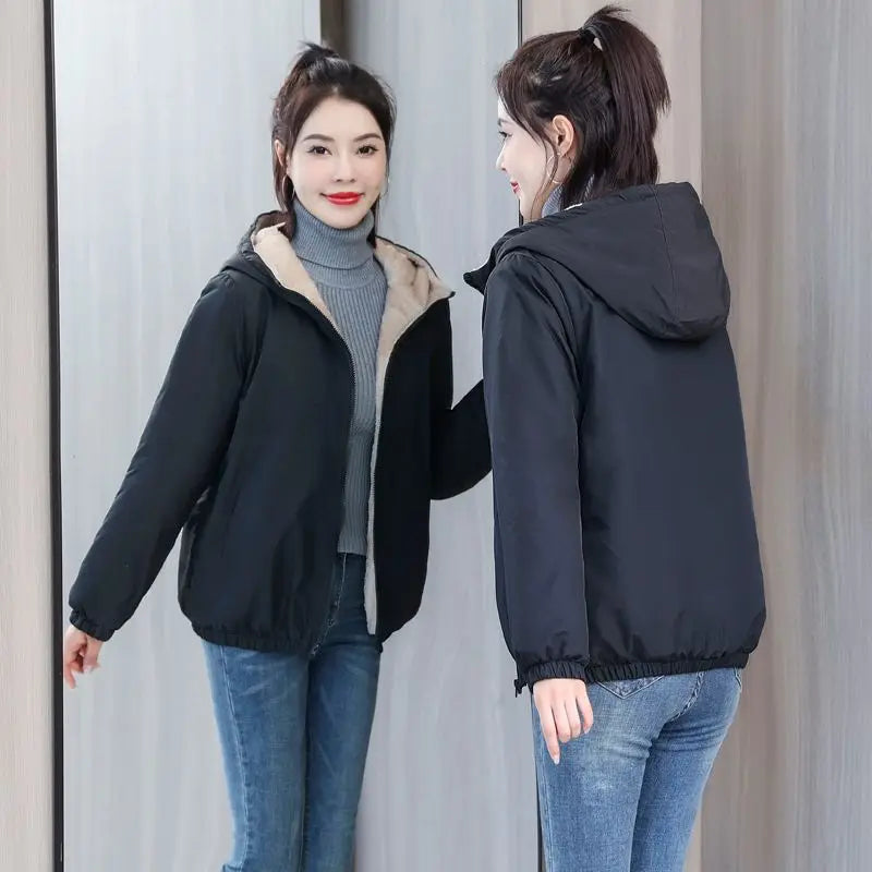 Women’s Fleece Coat: Warm Hooded Windbreaker for Winter! ❄️🧥