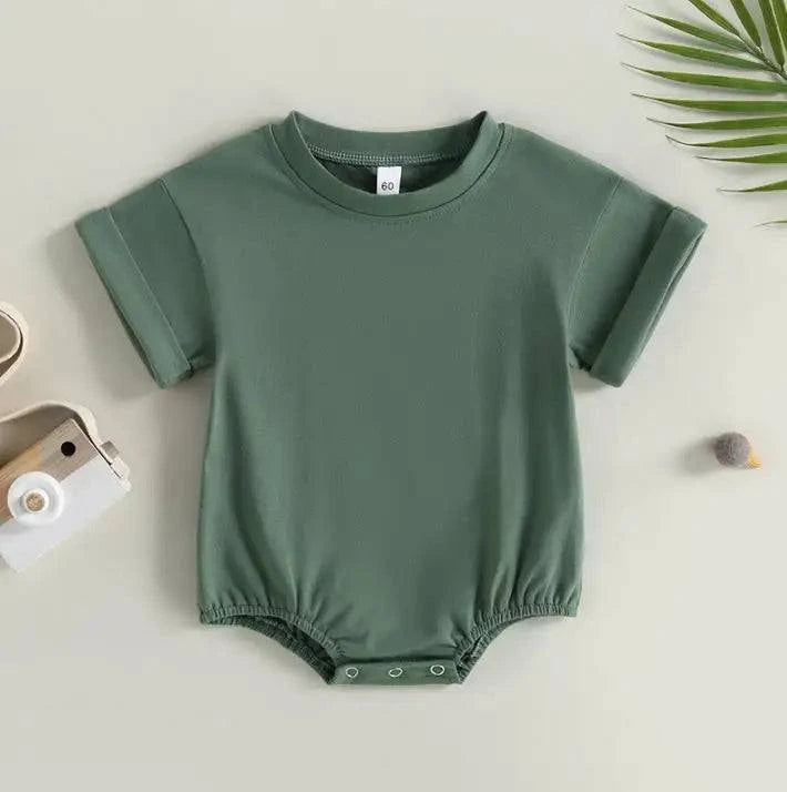 Shop All I Want army green / 12M Shop All I Want 🎈 Breezy & Adorable: Unisex Summer Romper for Babies!