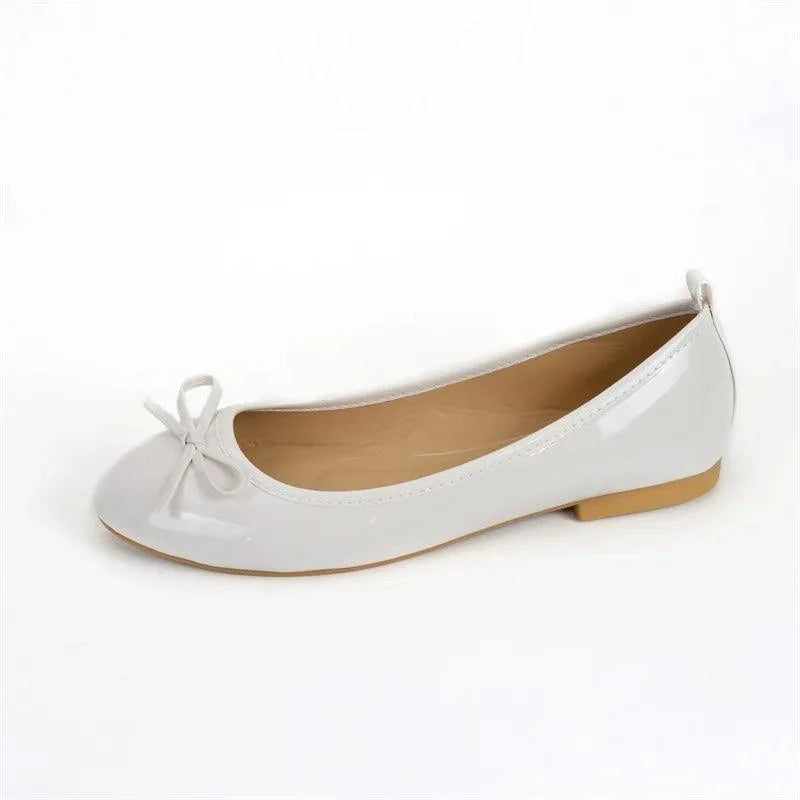 Shop All I Want WHITE / 36 SHOP ALL I WANT Round Toe Bowtie Ballerinas