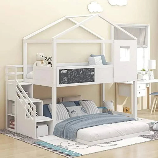 Shop All I WantCreative Kids Mini Loft Bed with Storage Stairs & Play Area - House BuLet your child’s imagination run wild with this Creative Kids Mini Loft Bed! Featuring a playful house design, this loft bed is perfect for kids who love to dream biShop All I WantShop All I WantStorage Stairs & Play Area - House Bunk Bed 🏠✨