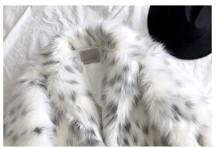 Plus Size Faux Fox Fur Coat – Mid-Length Casual Loose Cardigan for Women ❄️✨