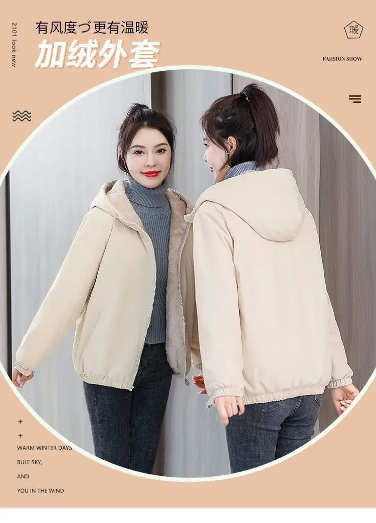 Women’s Fleece Coat: Warm Hooded Windbreaker for Winter! ❄️🧥