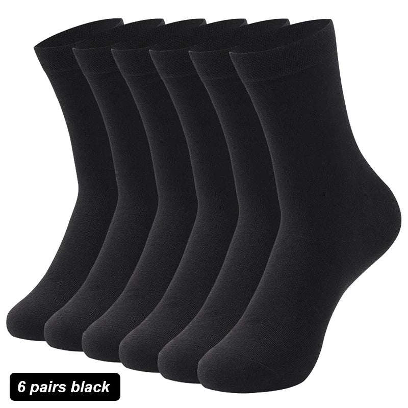 Shop All I Want 6Pairs black / EU38-45(US6-12) SHOP ALL I WANT 🧦 6 Pairs High-Quality Men’s Socks – Cotton, Breathable, Black & White for Spring/Summer, EU38-45 🌞