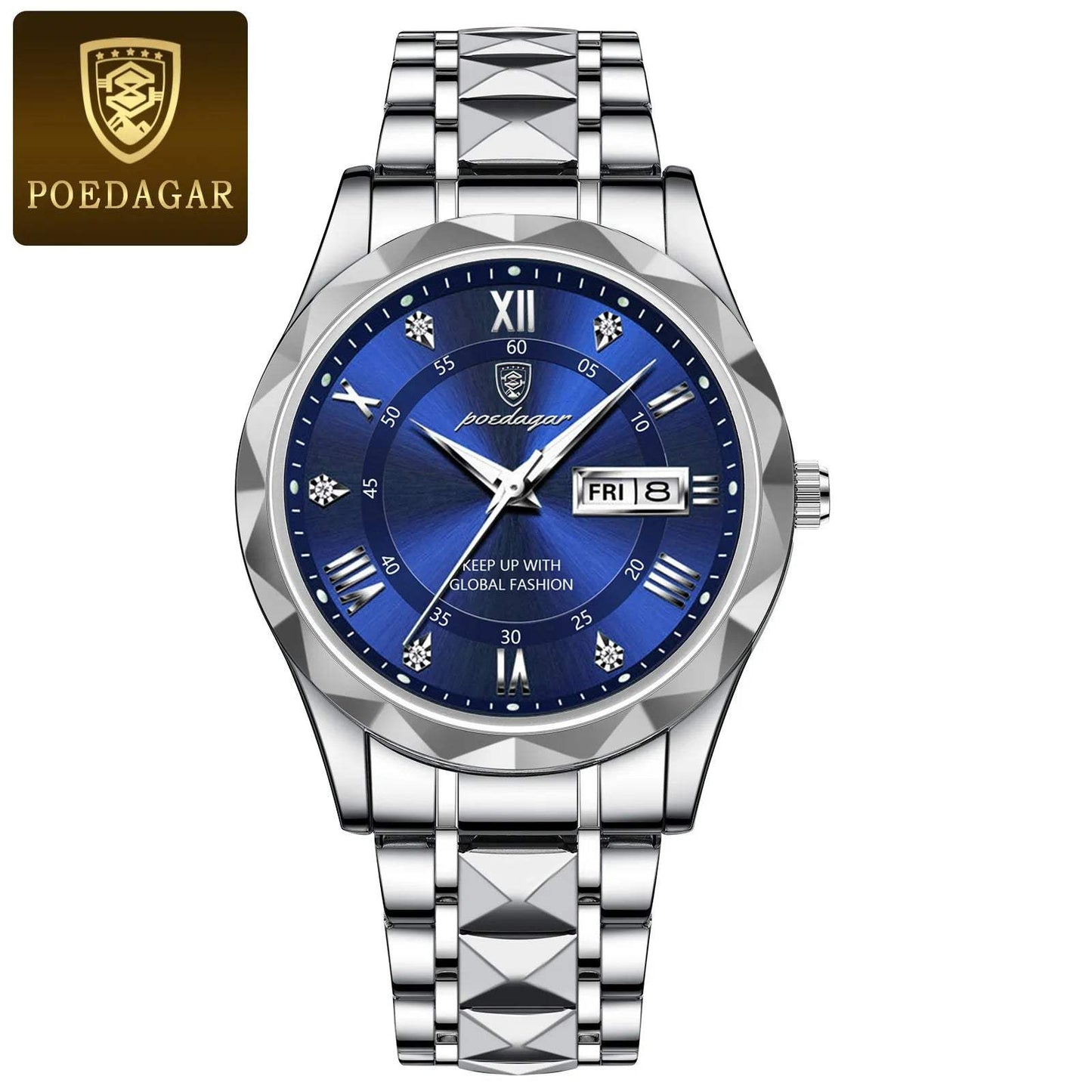 Shop All I Want Silver Blue S SHOP ALL I WANT Luxury Waterproof Men's Watch ⌚🌟