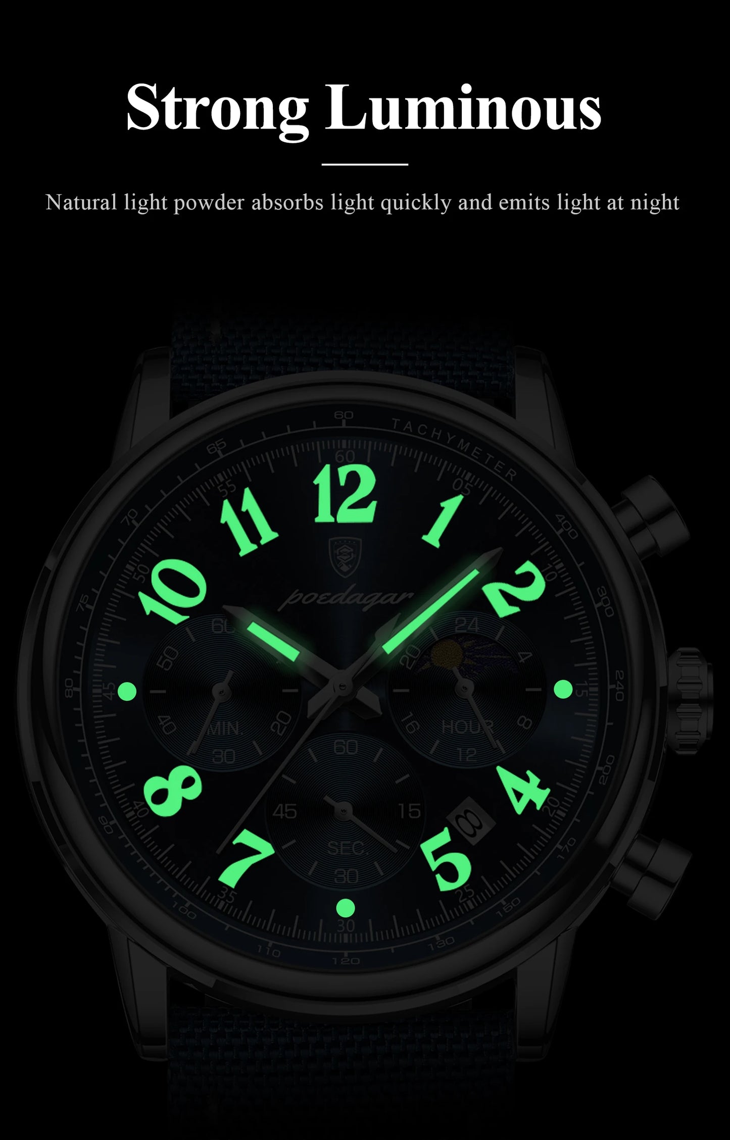 Military Sports Watch for Men – Waterproof Luminous Chronograph Date Quartz Watch with Nylon & Leather ⌚💪