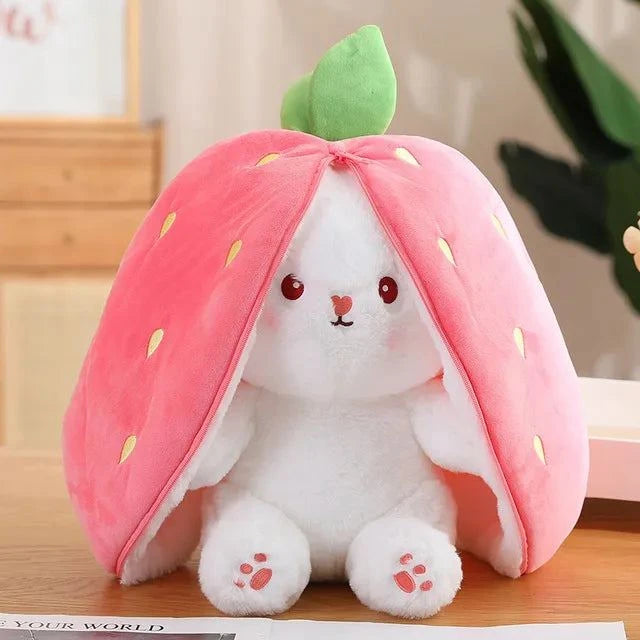 Shop All I Want strawberry rabbit / 18cm SHOP ALL I WANT Carrot Rabbit Plush Toy: Creative, Funny, and Soft Bunny! 🐰🍓 #KidsGift #StuffedToy