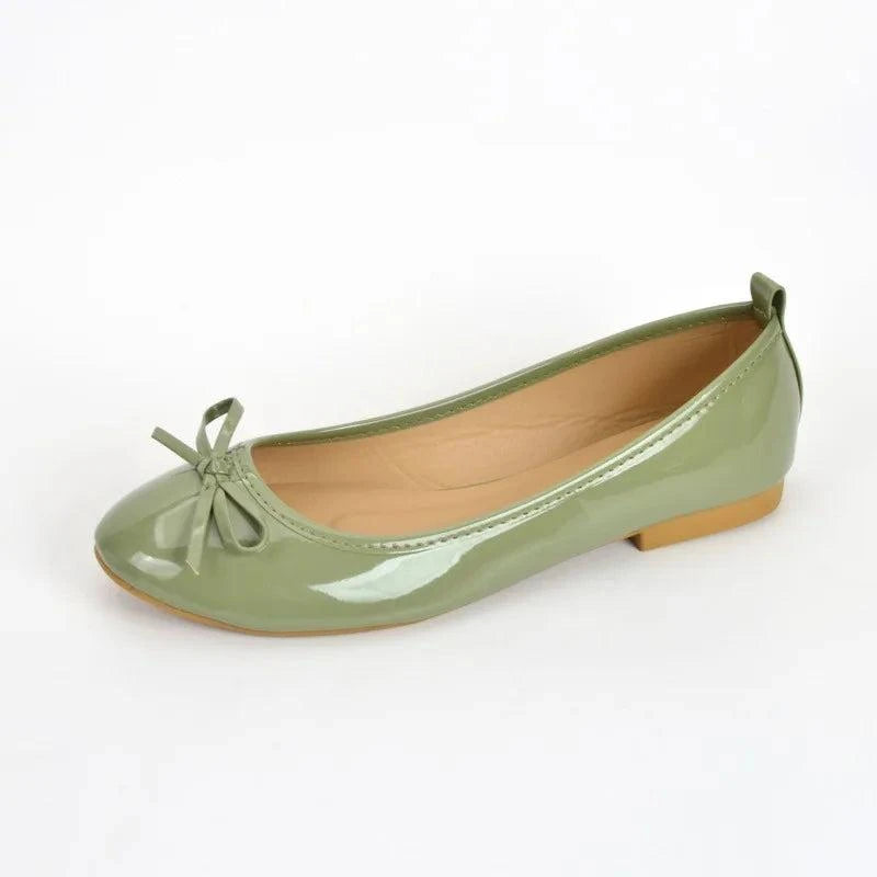 Shop All I Want green / 36 SHOP ALL I WANT Round Toe Bowtie Ballerinas