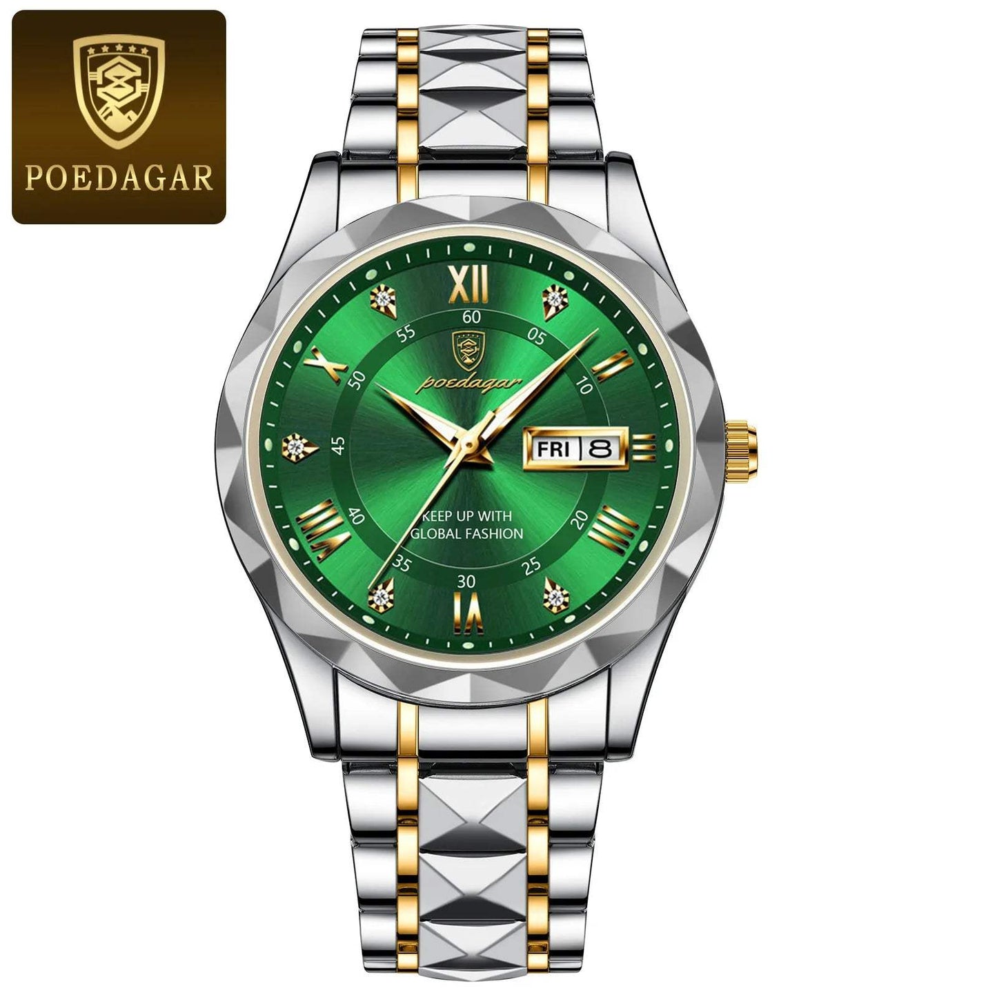 Shop All I Want Gold Green S SHOP ALL I WANT Luxury Waterproof Men's Watch ⌚🌟