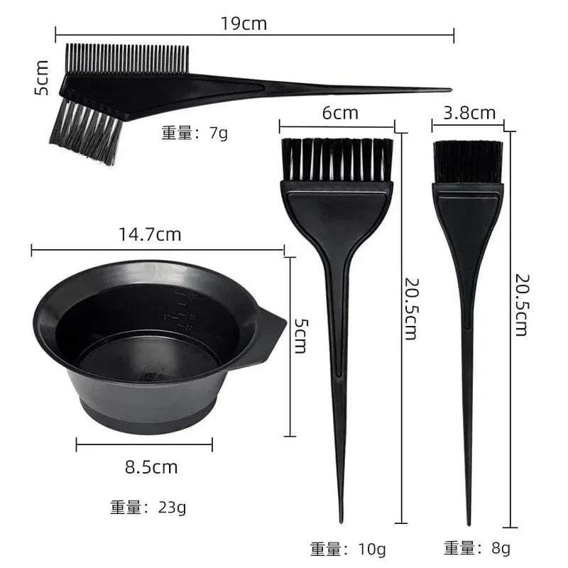 Shop All I Want Shop All I Want 🎨 4pcs Hairdressing Brush & Bowl Set – DIY Hair Coloring & Bleaching Tools for Salon or Home 💇‍♀️