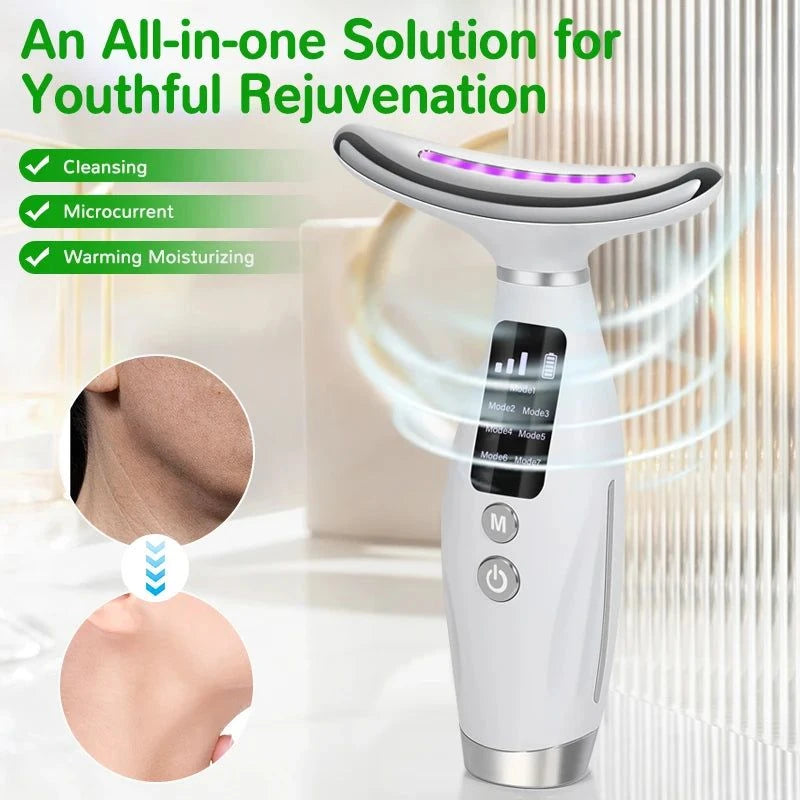 Shop All I Want WHITE / CHINA Shop All I Want ✨ Neck & Face Beauty Device – Vibration Massage for Lifting and Personal Care, Home Use Skin Lifting Machine 🌟