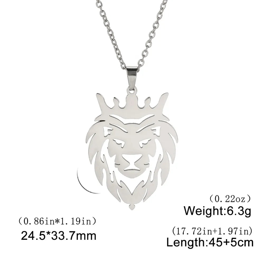 Shop All I Want Steel-24x34mm SHOP ALL I WANT Inner Strength Steel Lion Necklace 🦁🌟