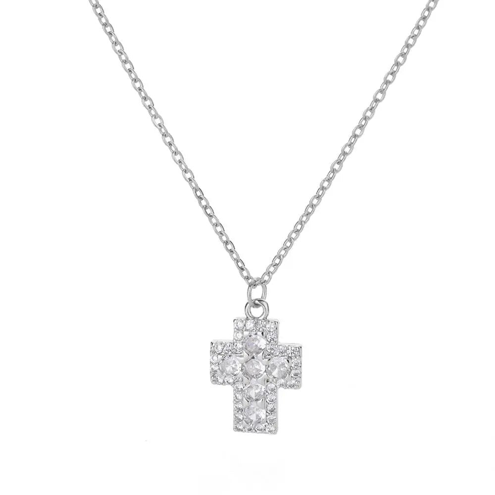 Shop All I Want N05308P / 45cm / China SHOP ALL I WANT Gold-Plated Zircon Cross Necklace 🌟✝️