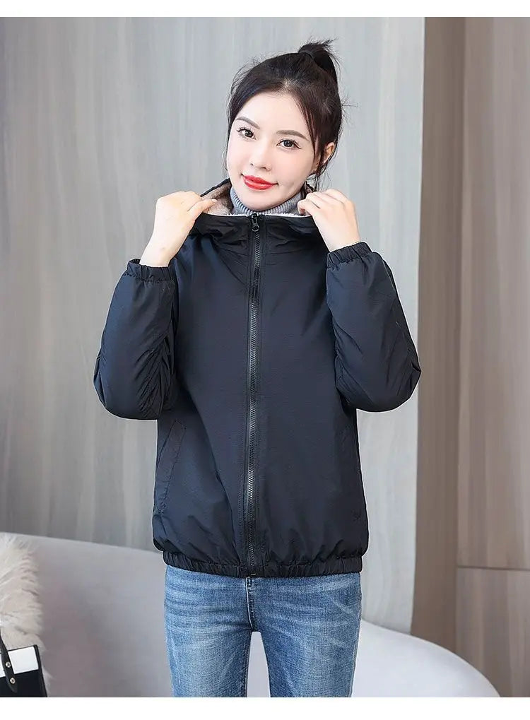 Women’s Fleece Coat: Warm Hooded Windbreaker for Winter! ❄️🧥