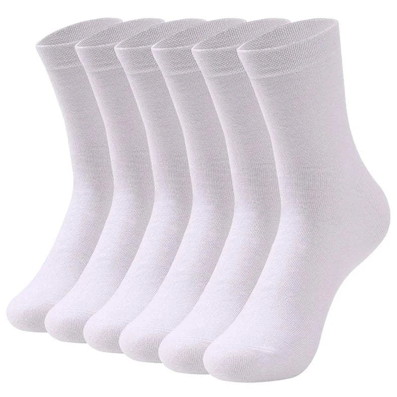 Shop All I Want SHOP ALL I WANT 🧦 6 Pairs High-Quality Men’s Socks – Cotton, Breathable, Black & White for Spring/Summer, EU38-45 🌞