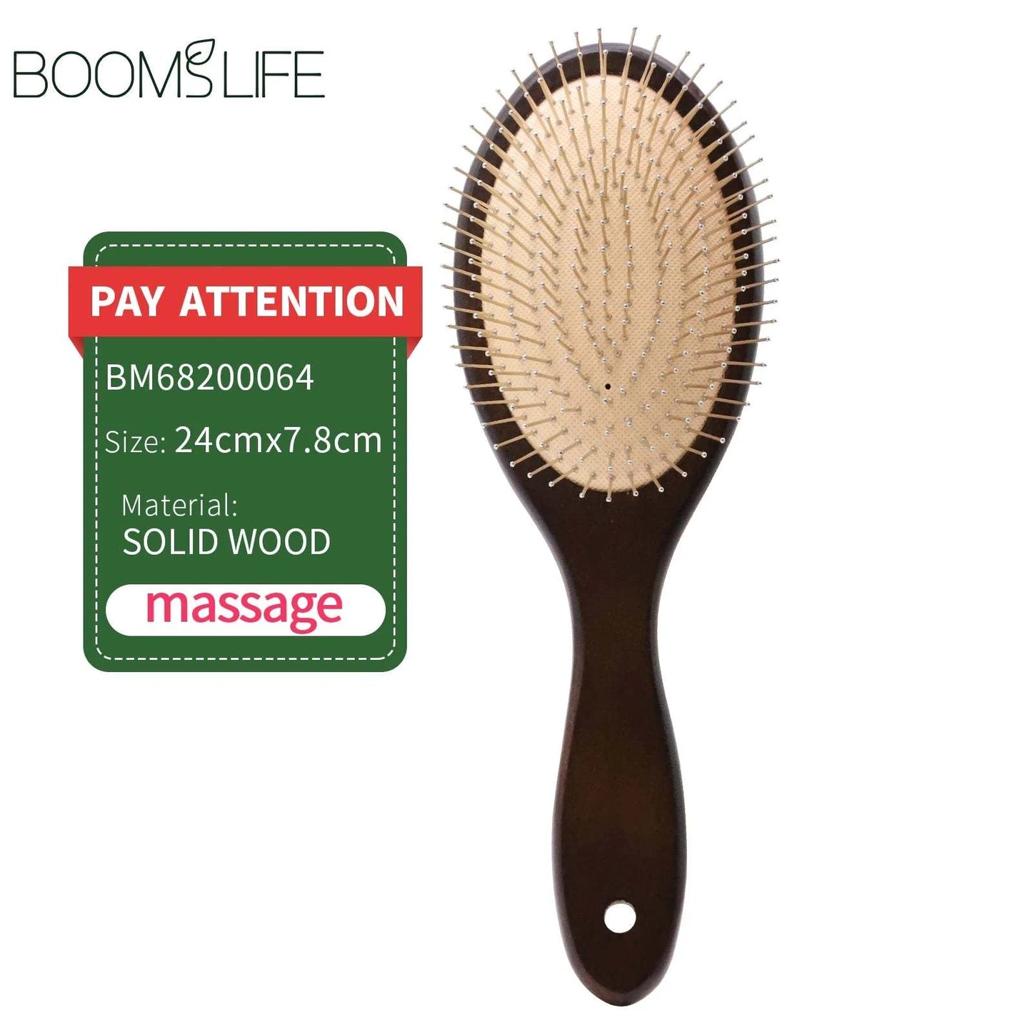 Shop All I Want Steel Hair Brush Shop All I Want 💆‍♀️ Black Steel Hair Brush – Scalp Massage, Airbag Detangling, Wood Comb with Steel Needles 🌟