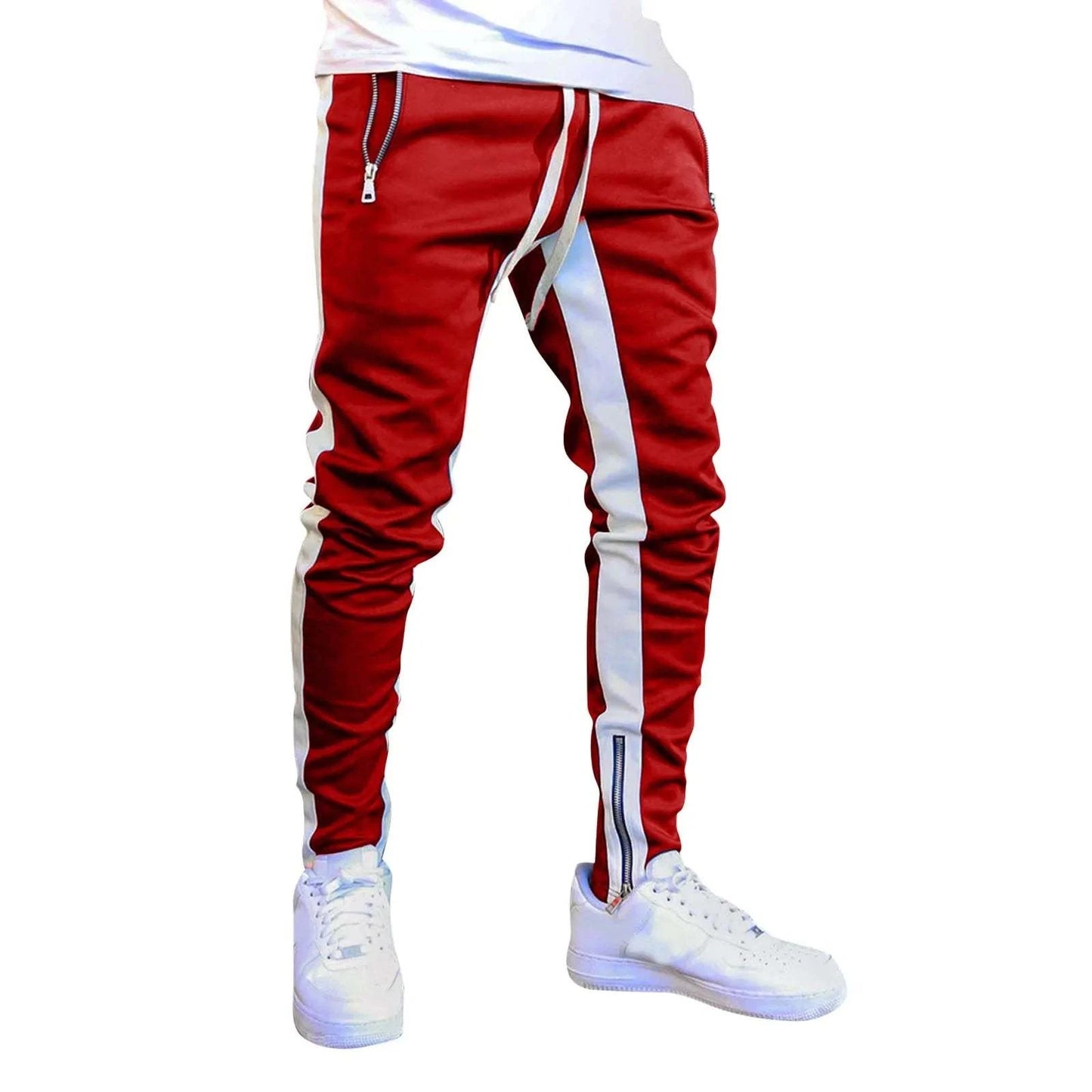 Shop All I Want Red / M / CN SHOP ALL I WANT Men's Casual Streetwear Pants: Fashionable Comfort! 👖🌟