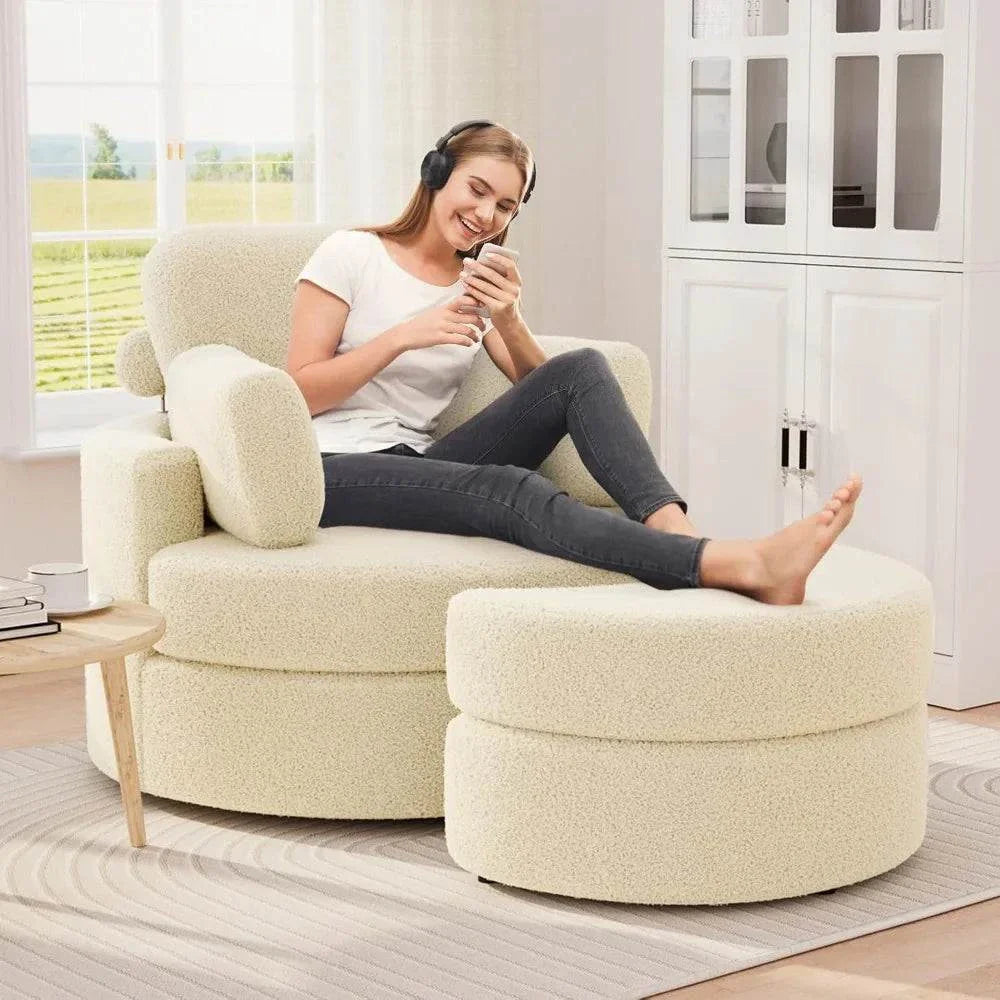 Cozy Round Reading Swivel Accent Chair – With Ottoman & Pillow 🛋️Elevate your living space with the Cozy Round Reading Swivel Accent Chair – With Ottoman &amp; Pillow 🛋️ Designed for both comfort and style, this chair features a Shop All I WantShop All I WantCorduroy Swivel Accent Chair –