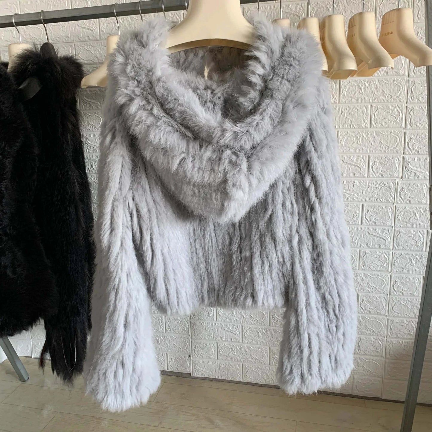 Shop All I Want SHOP ALL I WANT Real Rabbit Fur Coat -Miami stylish warmth 🌴