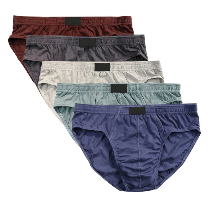 4 Pcs Cotton Men's Briefs | Plus Size Breathable Underwear 🌟