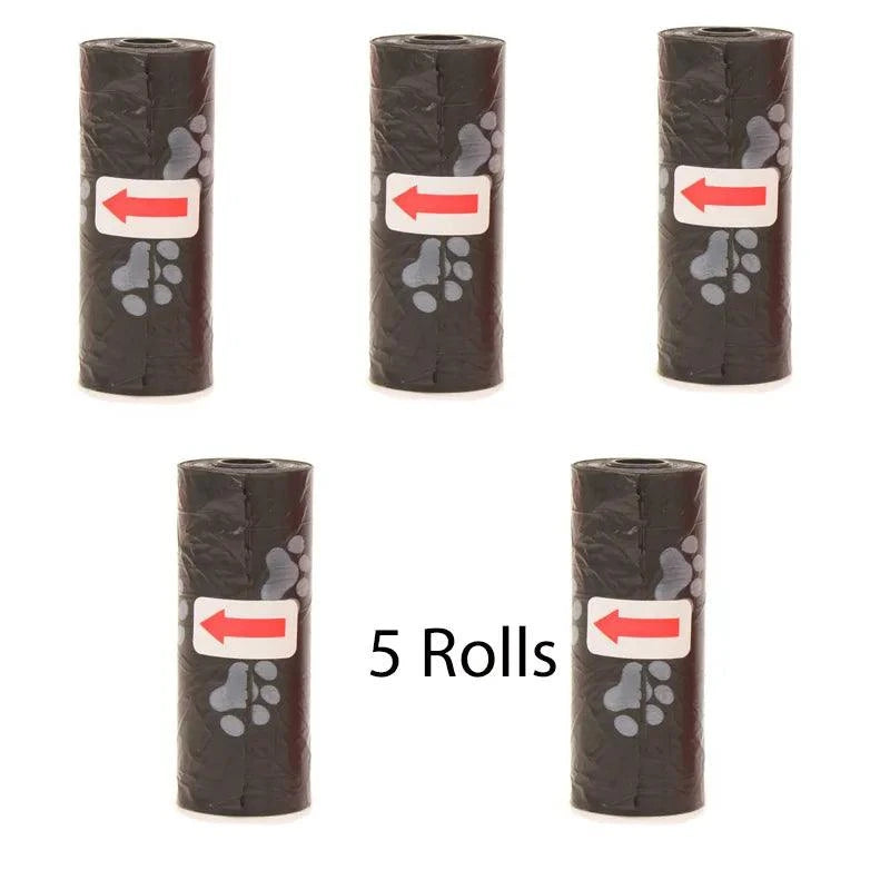 Shop All I Want Foot Black 5Rolls SHOP ALL I WANT Convenient Cleanup: Pet poop bags for a mess-free and eco-friendly pet waste solution! 🐾♻️