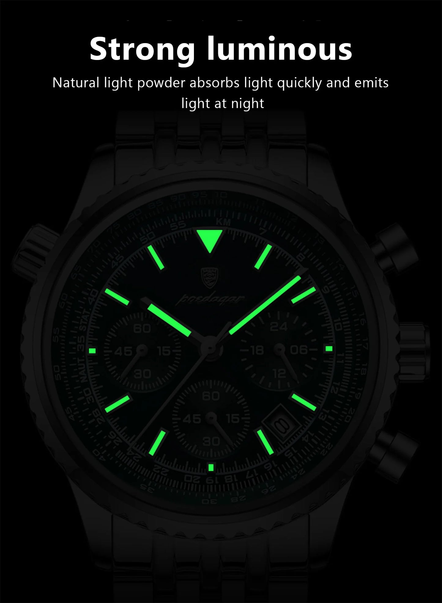 Military Watch for Men – Waterproof Luminous Date Chronograph Sport in Stainless Steel ⌚🔋