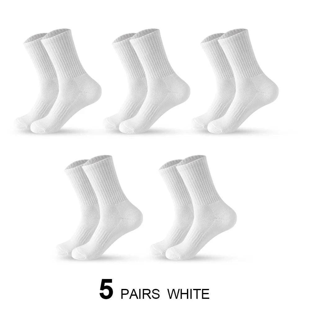 Shop All I Want 5Pairs White / EU 38-45 SHOP ALL I WANT 🧦 5 Pairs Men’s Cotton Socks – Soft, Breathable, New Style for All Seasons, Plus Size 🌞❄️