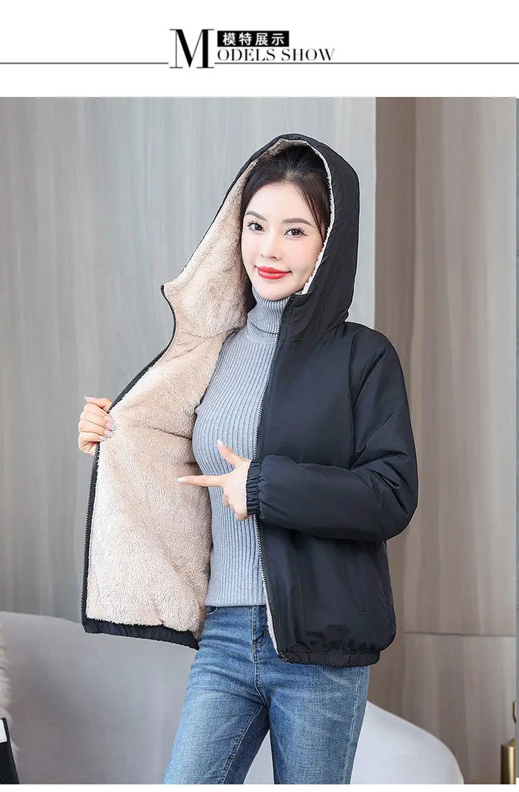 Women’s Fleece Coat: Warm Hooded Windbreaker for Winter! ❄️🧥