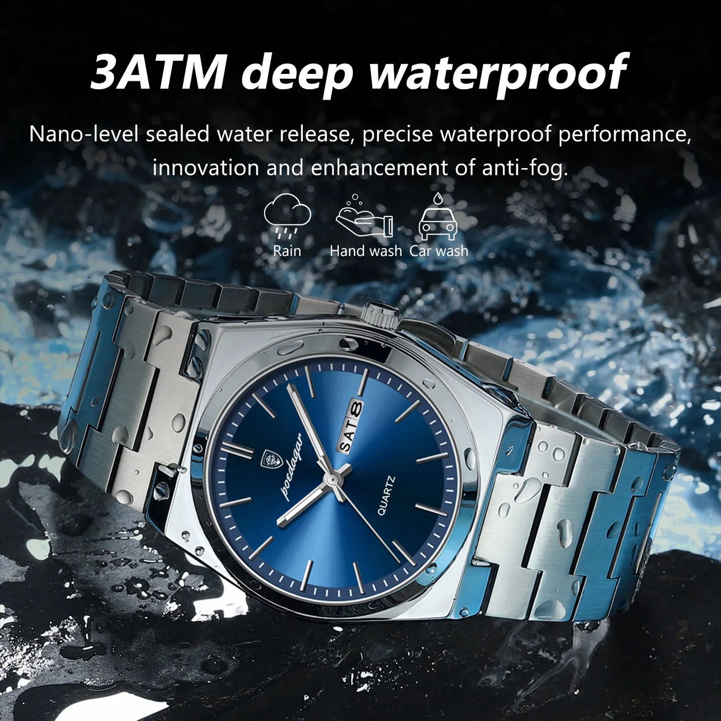 High-End Men’s Wristwatch – Waterproof Quartz Watch with Luminous Date & Week, Leather Strap ⌚💫