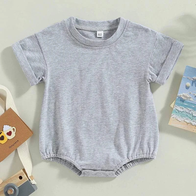 Shop All I Want GRAY / 3M Shop All I Want 🎈 Breezy & Adorable: Unisex Summer Romper for Babies!